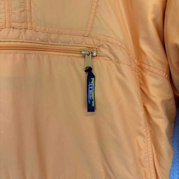 Vintage LL Bean Half Zip Pullover Thinsulate Jacket Women Small Orange Hooded - Picture 3 of 9